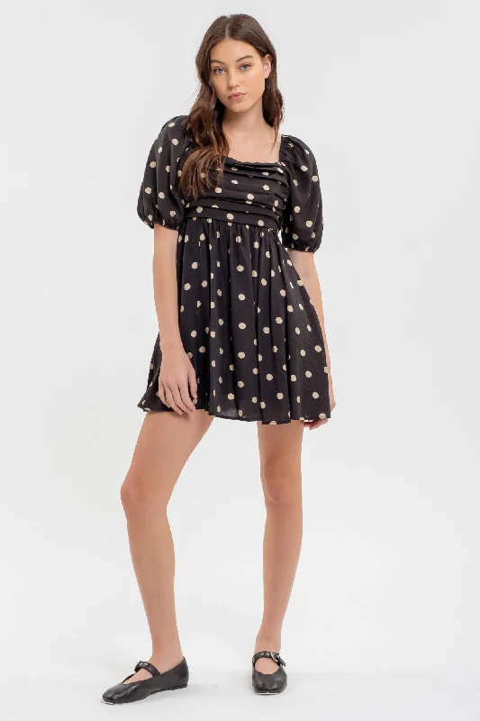 Ball Gown Women Dress with a Full Skirt for a Princess - like LookPOLKA DOT MINI DRESS