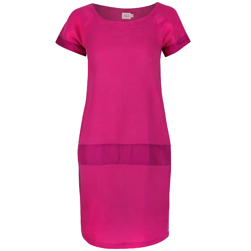 Pleated Women Dress with a Timeless and Elegant TexturePoppy Cocoon Midi Dress Fuchsia