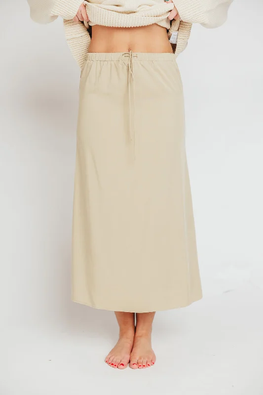 Wrap - Style Women Dress with Adjustable Fit for All Body TypesThe Talia Maxi Skirt in Khaki