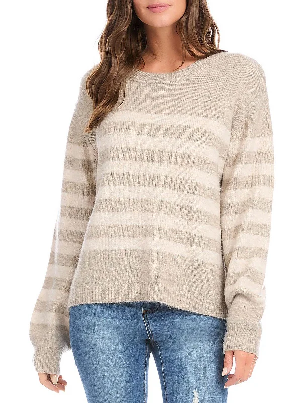 Mini - Length Women's Chunky Knit Sweater Dresses in Bold HuesWomens Striped Knit Crewneck Sweater