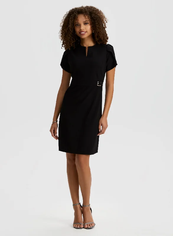 Midi dresses with button - front designs for a classic touchBelt Detail Dress