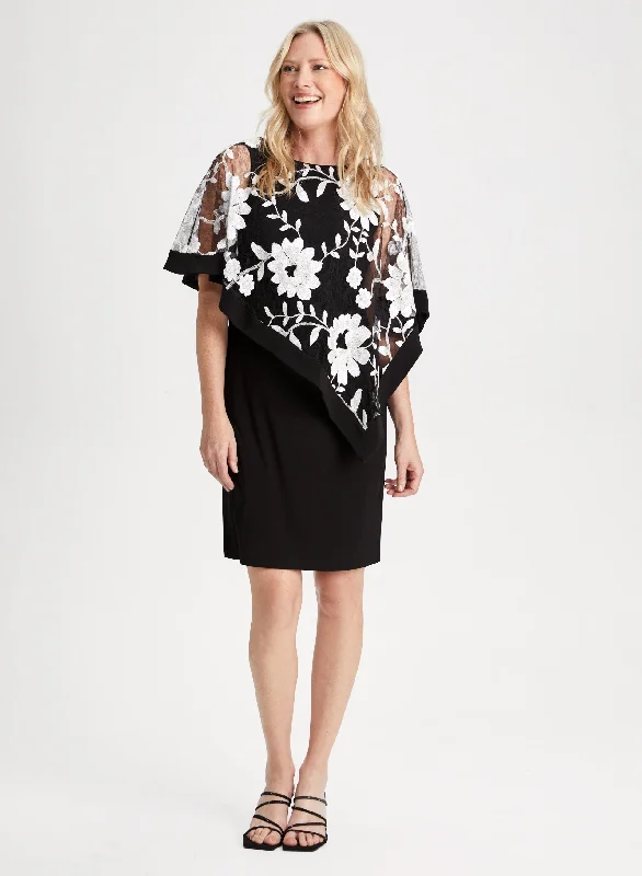 Midi dresses with keyhole backs for a flirty and unexpected detailFloral Lace Poncho Dress