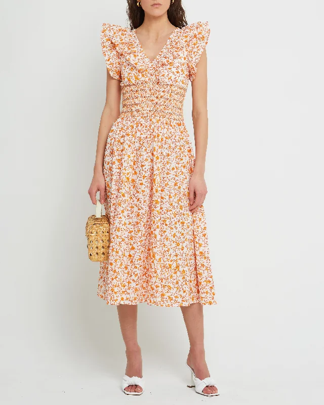 Midi dresses with printed lining for a hidden and stylish detailScilla Dress