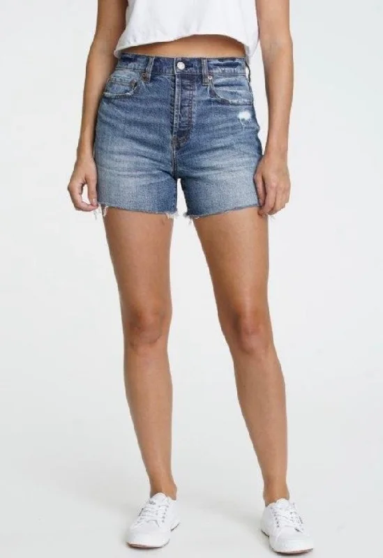 Plus Size Women's Denim Shorts with Embroidered Flowers in Light Blue for a Feminine TouchBOTTOM LINE SHORT BY DAZE