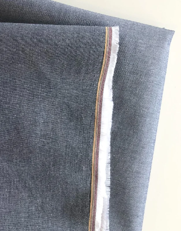 Navy Yarn Dyed Cotton Chambray Fabric