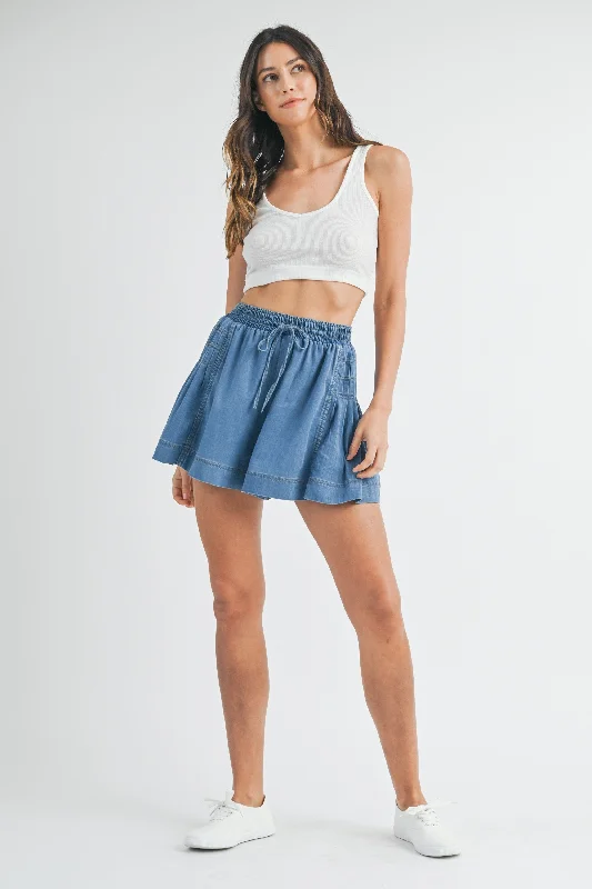 High - Waisted Plus Size Women's Denim Shorts with Distressed Details for a Trendy LookEleni Cambray Shorts