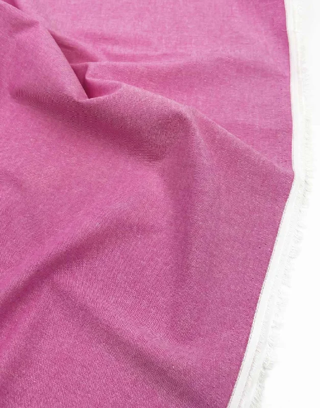 Fuchsia Pink Yarn Dyed Cotton Chambray Fabric