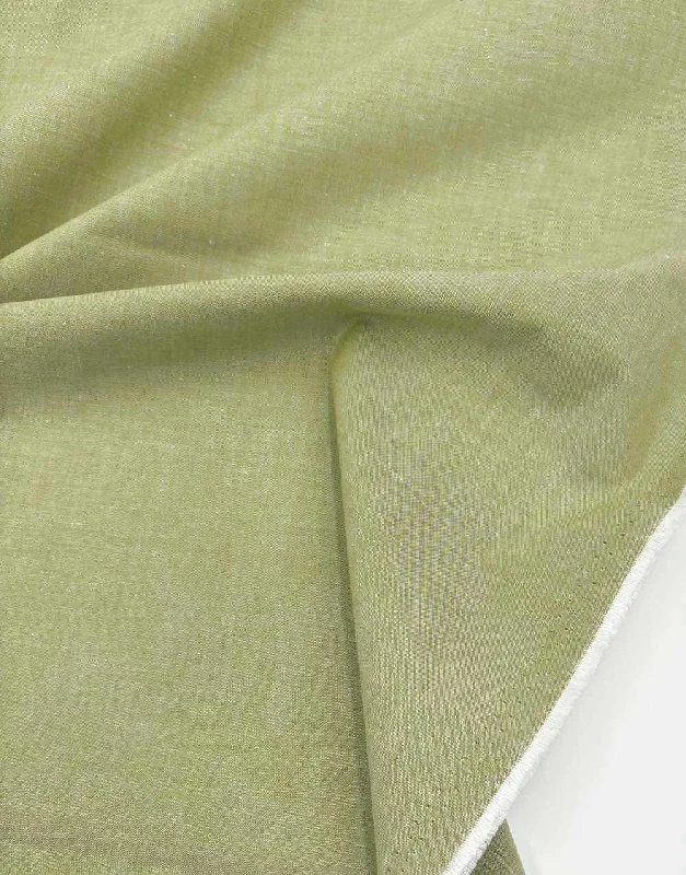 Green Yarn Dyed Cotton Chambray Fabric