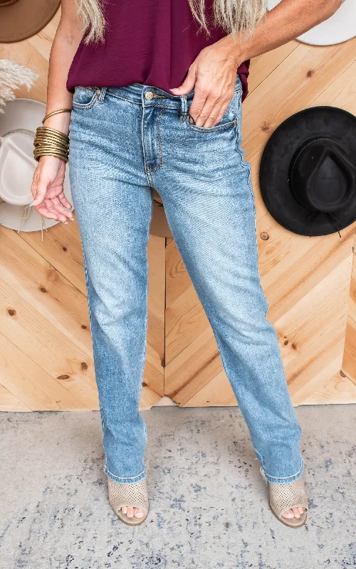 Mid-Rise Yoke Cell Phone Dad Jeans | Judy Blue - Final Sale