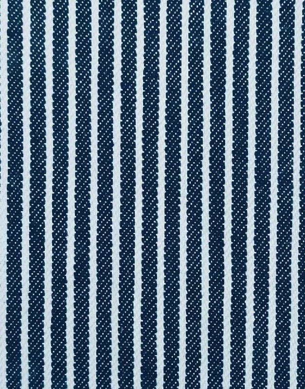 Navy Striped Denim Yarn Dyed Fabric