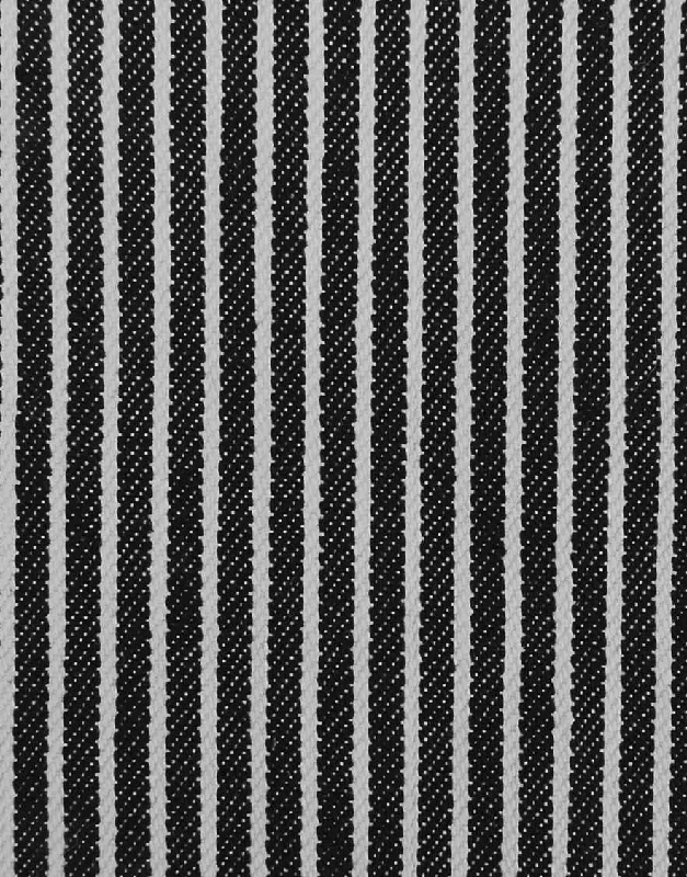 Remnant 2.5m - Black Striped Denim Yarn Dyed Fabric