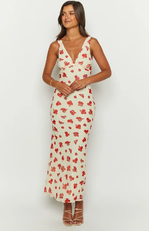 Maxi dresses with geometric prints for a contemporary aestheticAlonica Rosie Cream Maxi Dress