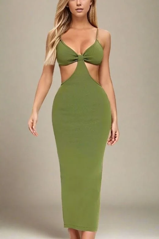 Cotton maxi dresses for a comfortable and everyday - wear optionAria Bodycon Day Maxi Dress - Emerald Green