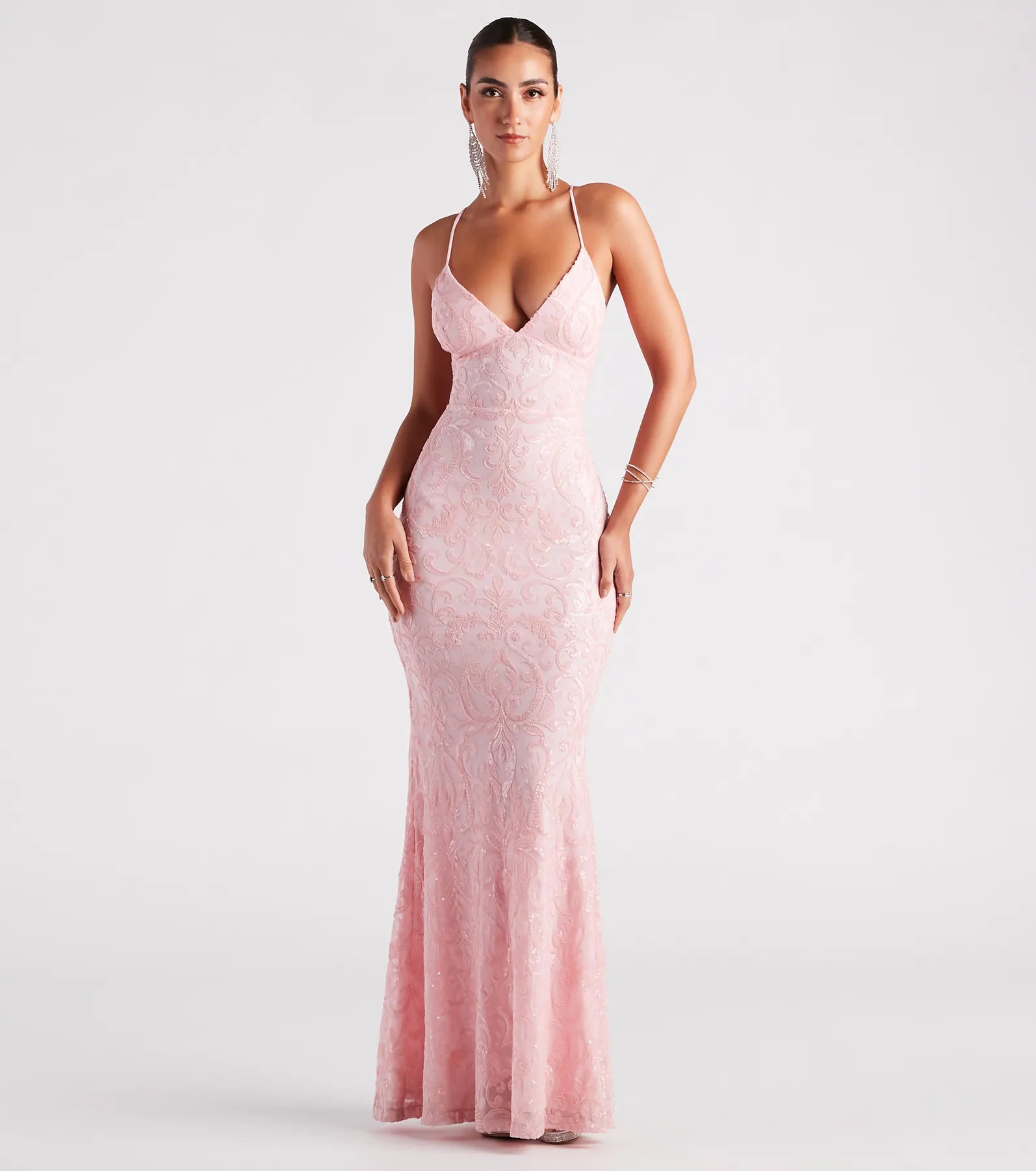 Maxi dresses with an empire waist for a flattering fit on all body typesBethanie Formal Sequin V-Neck Mermaid Dress