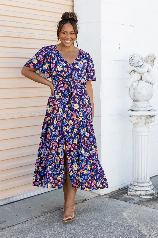 Maxi dresses with bow accents at the waist for a sweet appearanceBonnie Maxi Dress in Posie