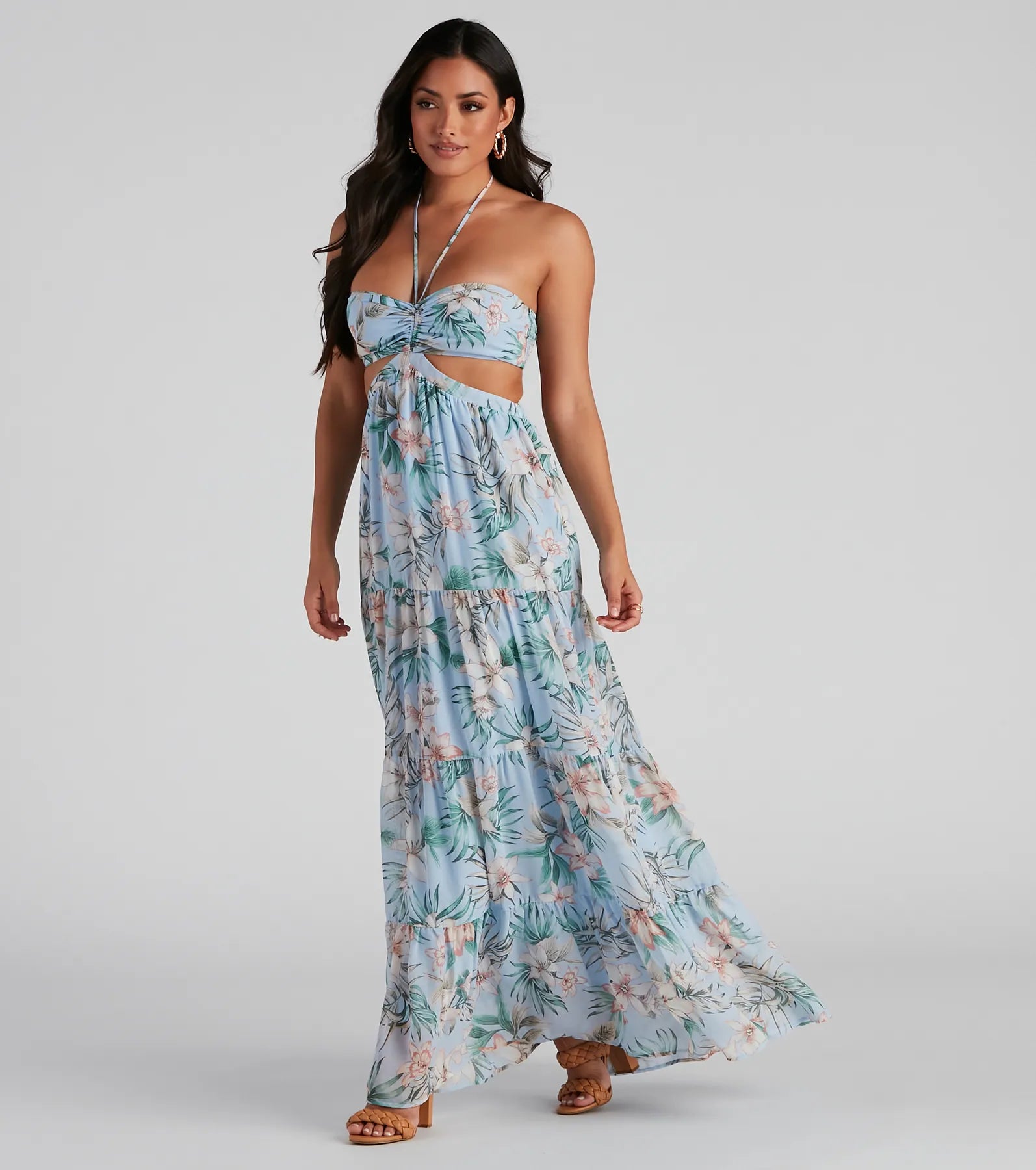 Cotton maxi dresses for a comfortable and everyday - wear optionBora Bora Floral Chiffon Maxi Dress