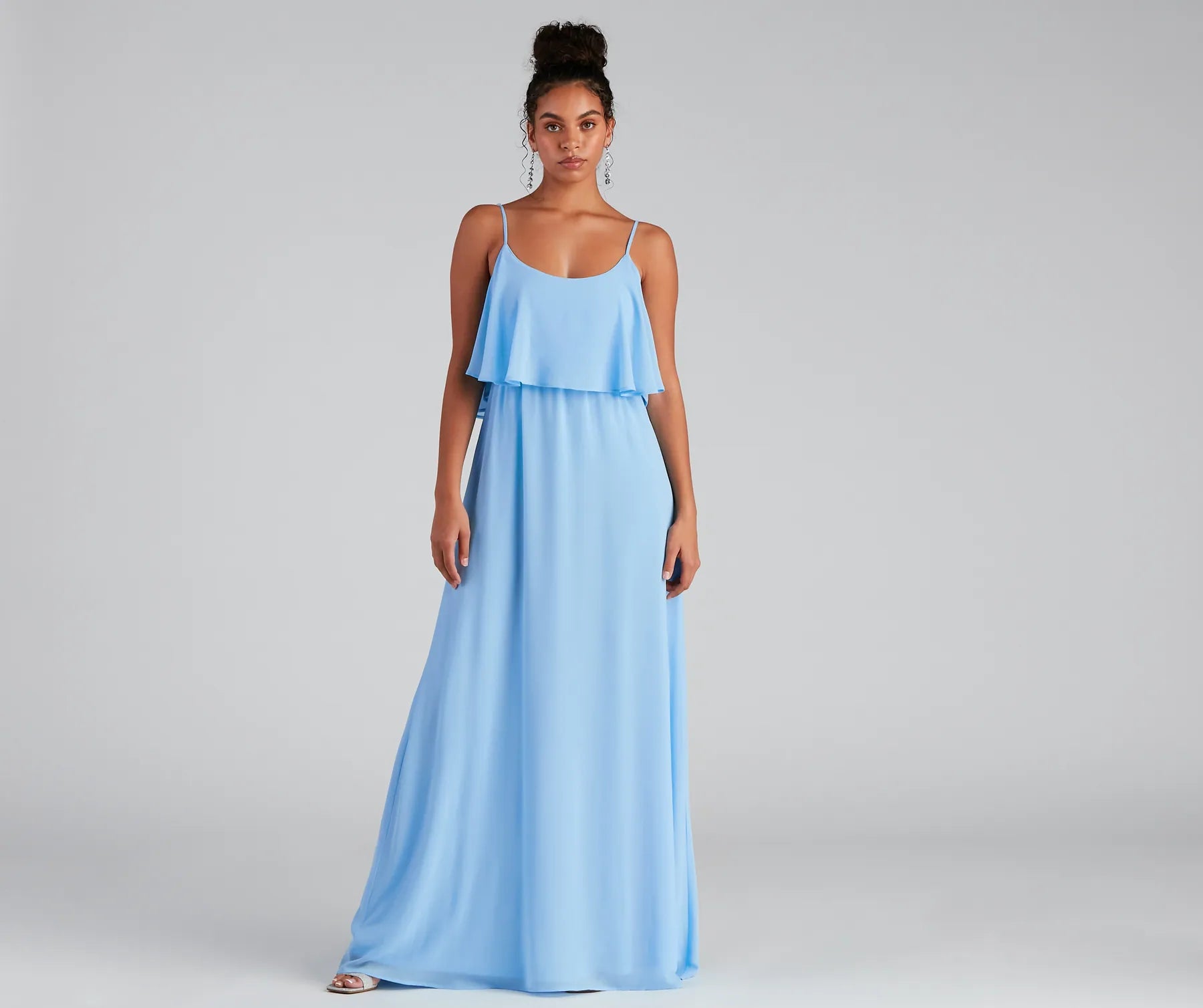 Denim maxi dresses with frayed hems for a casual lookMailyn Chiffon Ruffled Formal Dress