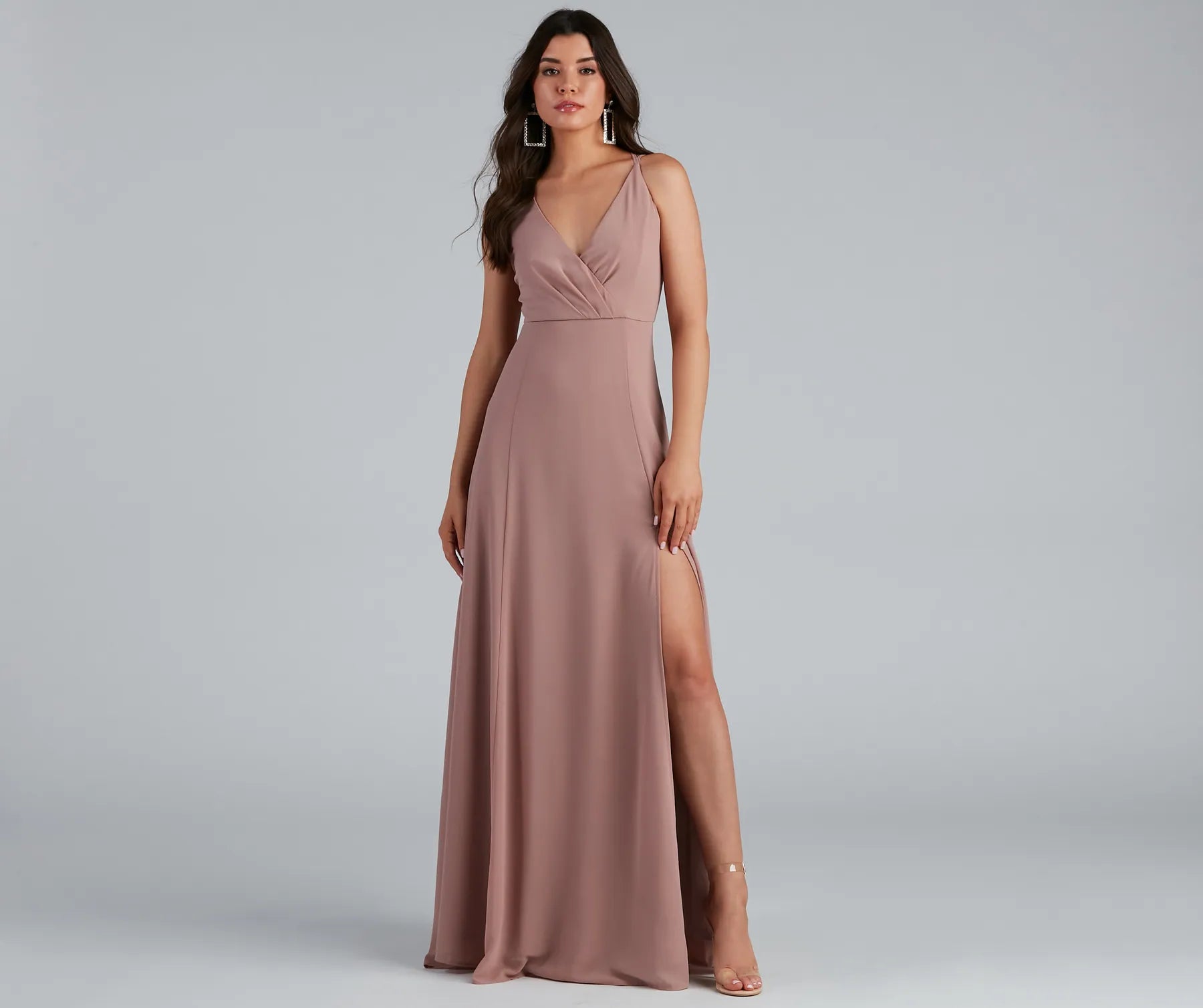 Maxi dresses with ribbed textures for a unique and tactile lookShaylee Chiffon A-Line Slit Formal Dress