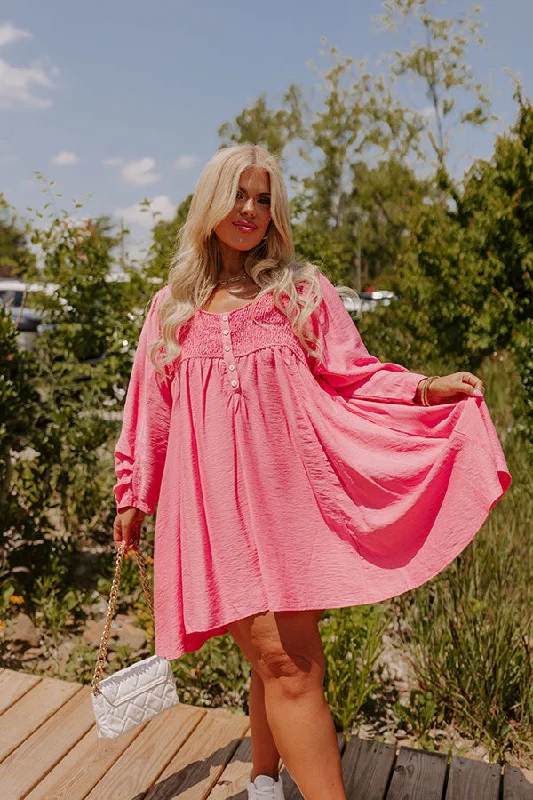 Mini dresses with ribbed textures for a unique appearanceManhattan Meeting Tunic Dress In Pink Curves