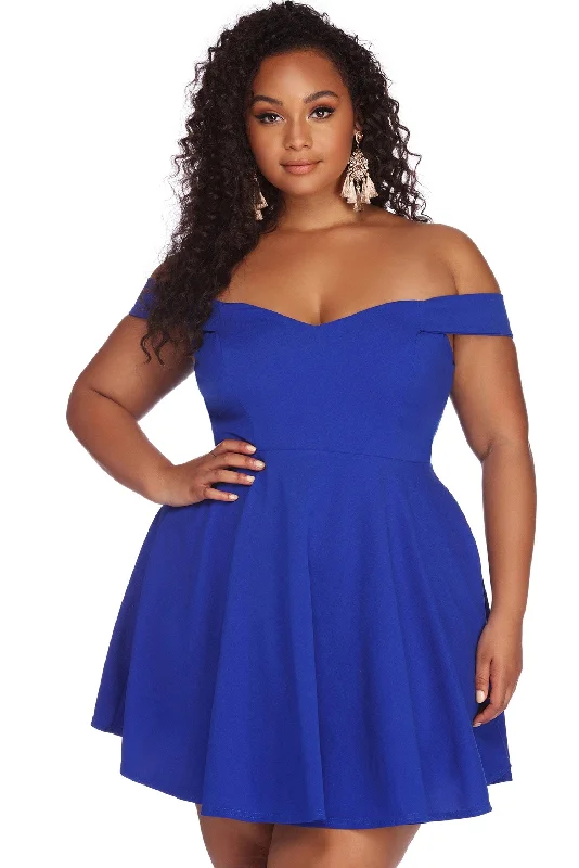 Strapless mini dresses for a beach vacationPlus Charming Sweetheart Skater Dress