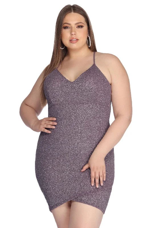 Mini dresses with wrap - around stylesPlus Glow In Glitter Dress