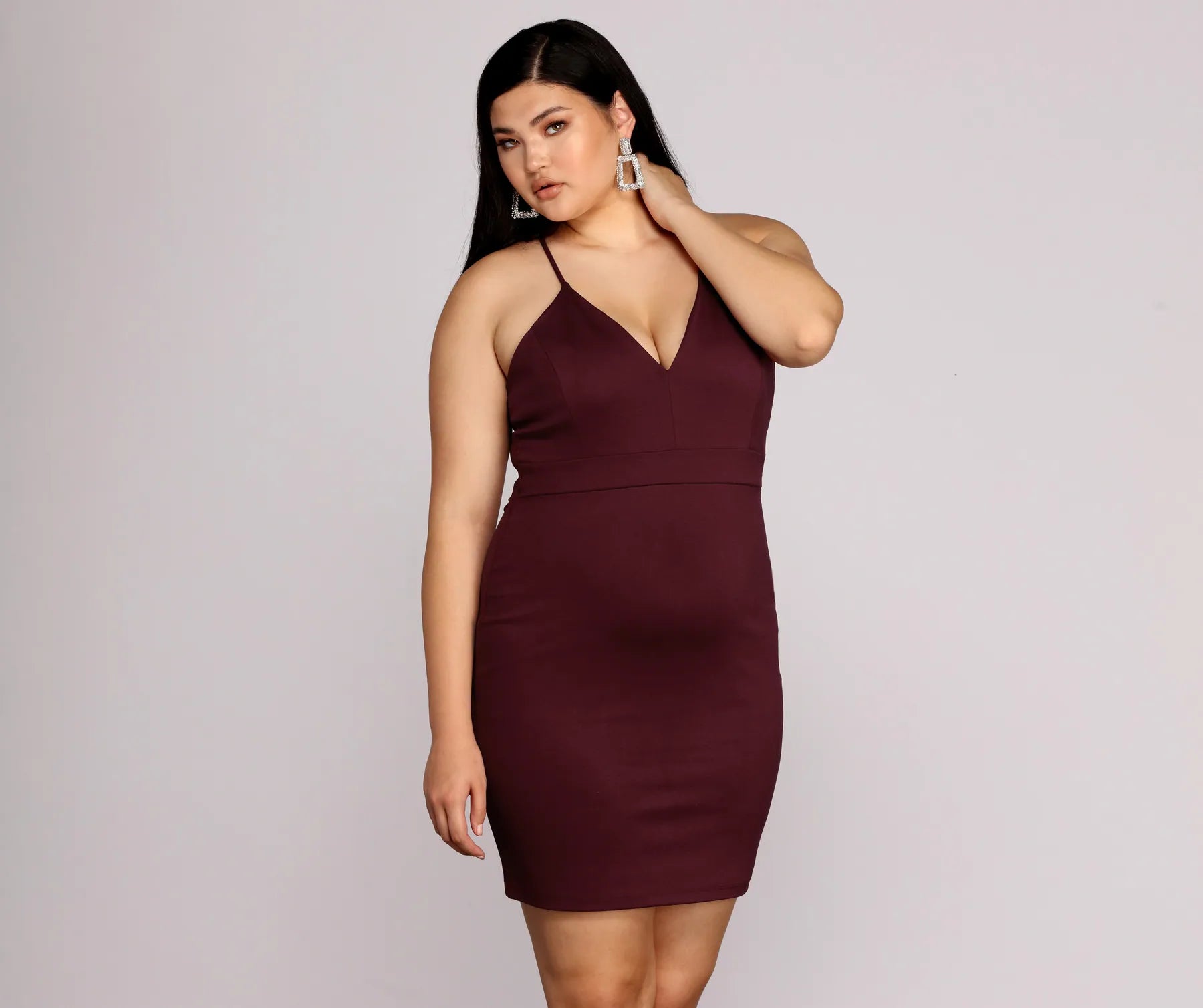 Satin mini dresses for a luxurious feelPlus Midnight Dreams Bodycon Dress