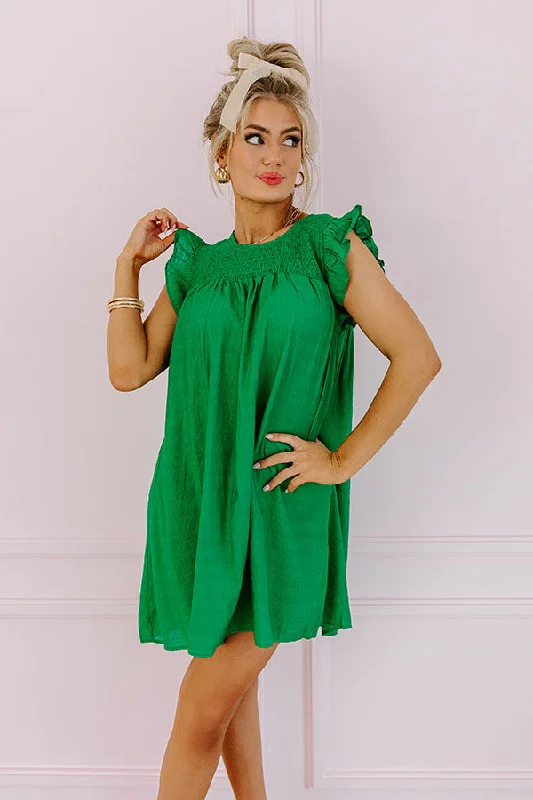 Mini dresses with high - low hems for a modern twistSaltwater Sunrise Shift Dress In Green