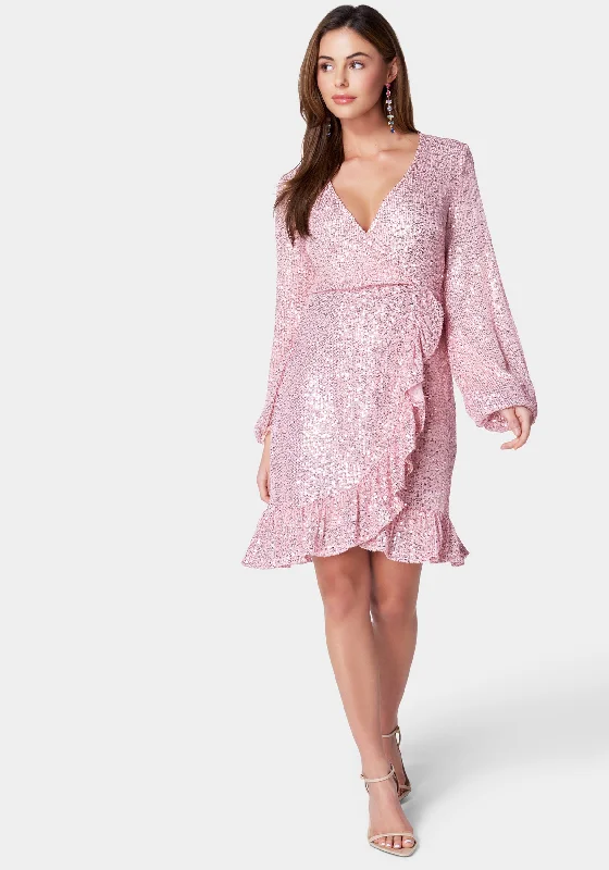 Sequined mini dresses for New Year's EveSparkle Wrap Mini Dress