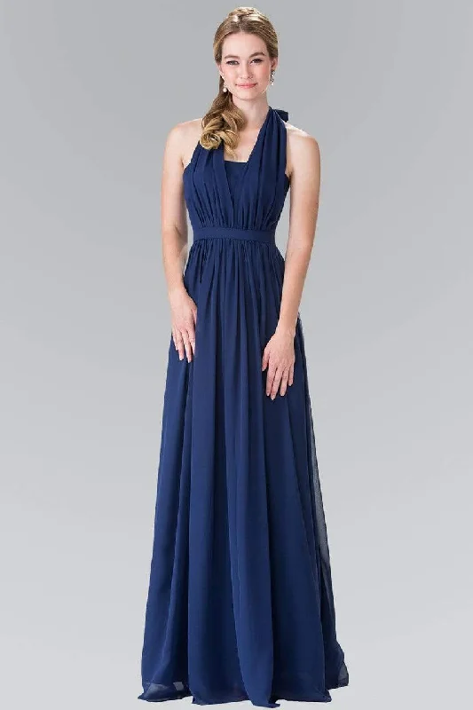 Long - sleeved formal dresses in velvet for a winter formal eventElizabeth K - GL2362 Long Chiffon Halter Dress