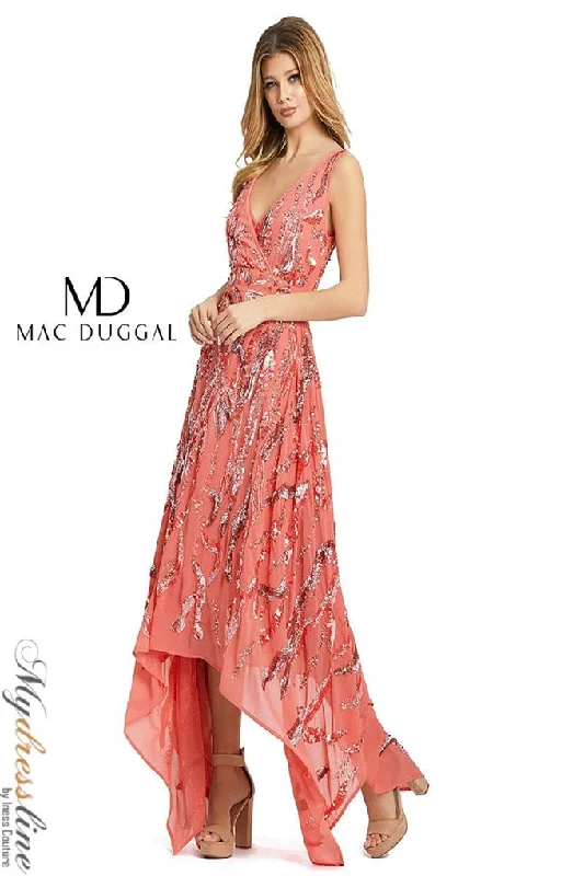 Formal dresses with tiered lace skirts and off - the - shoulder necklines for a feminine and elegant formal appearanceMac Duggal 10524D