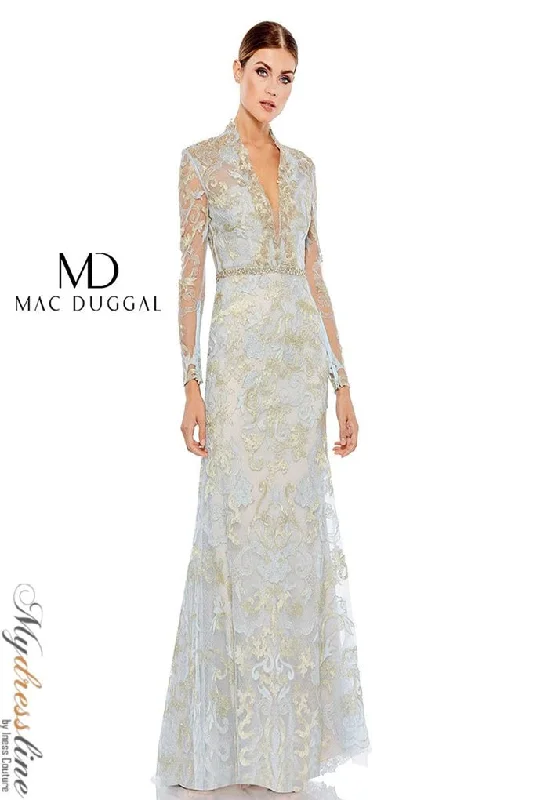 Formal dresses with button - front designs and tulle skirts for a charming prom styleMac Duggal 11165