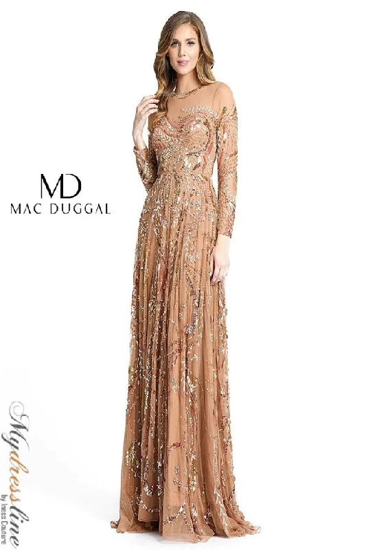 Formal dresses with button - front designs and tulle skirts for a charming prom styleMac Duggal 5217