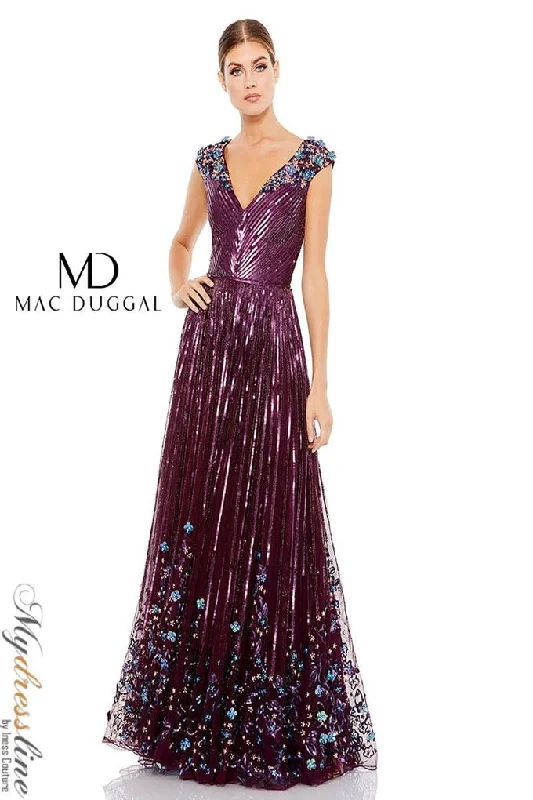 Formal dresses with tiered skirts and pearl embellishments for a luxurious feelMac Duggal 5223