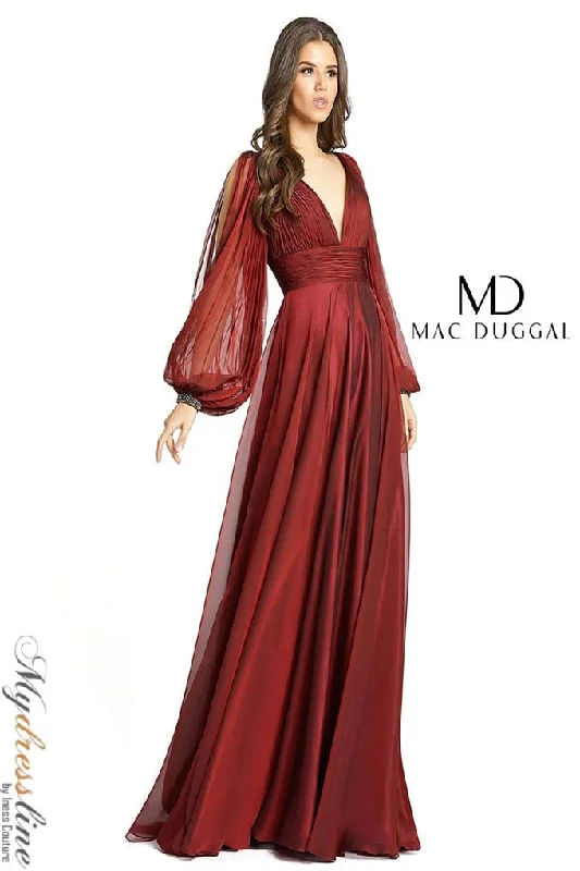 Formal dresses with pleated bodices and taffeta fabric for a traditional lookMac Duggal 67414