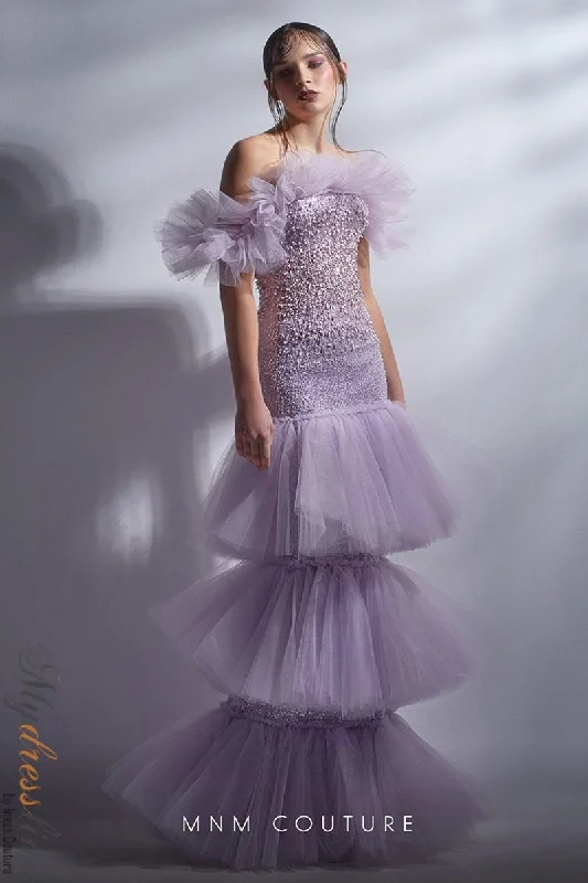 Prom dresses with cold - shoulder cutouts and satin bows for a trendy lookMNM Couture G1278