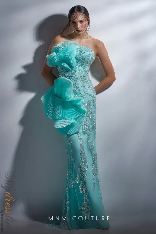 Prom dresses with geometric - cutout sleeves and flowing chiffon fabrics for a modern and airy lookMNM Couture G1287