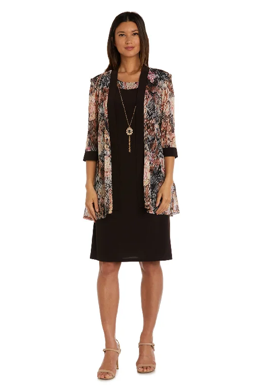 Cocktail dresses with a wrap - around style and a belted waistR&M Richards 9596 Floral Print Short Jacket Dress