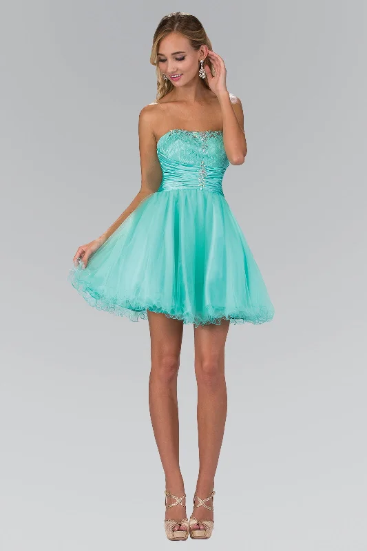 Cocktail dresses with a pleated skirt and a square necklineShort Pleated Cocktail Party Prom Dress