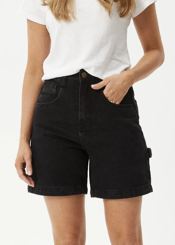 Belted Women Shorts to Enhance the WaistlineAFENDS Womens Emilie - Denim Workwear Short - Washed Black