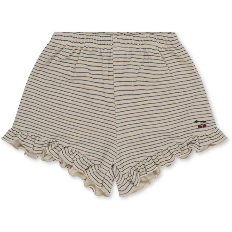 Elastic Waist Women Shorts for Easy Wear and ComfortKonges Sløjd Stripe Bluie Itty Frill Shorts