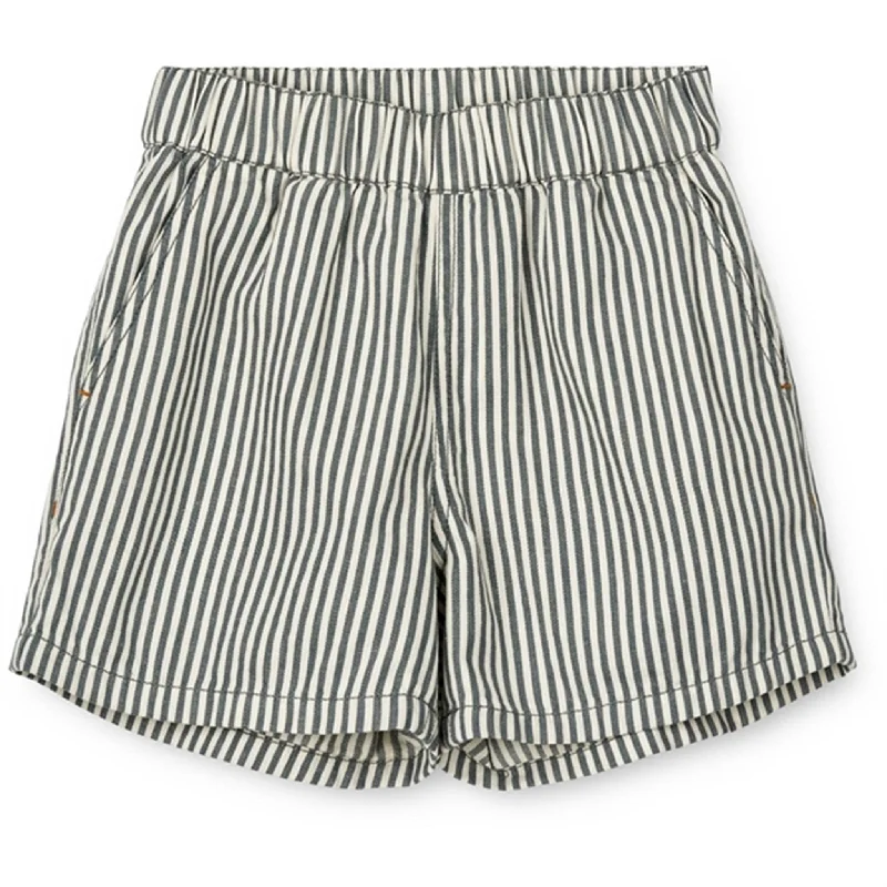 Ruffled Hem Women Shorts to Add a Feminine TouchLiewood Y/D Stripe Whale Blue/Creme De La Creme Ayo Stripe Shorts