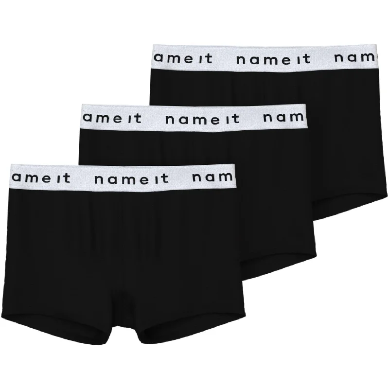 Elastic Waist Women Shorts for Easy Wear and ComfortName It Black Boxer 3-Pack Noos