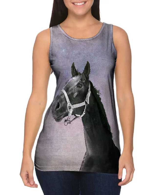 Women's Button - Down Tank Tops in Striped PatternsPurple Sky Horse