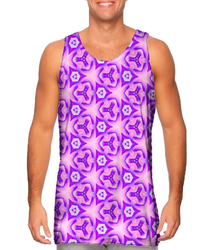 V - Neck Women's Moisture - Wicking Tank Tops for RunningPurple Squirmy Pattern