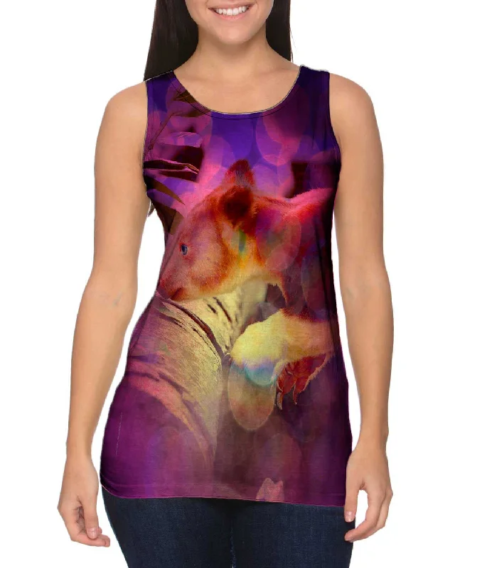 Women's Cropped Tank Tops with Vintage Band LogosPurple Tree Kangaroo