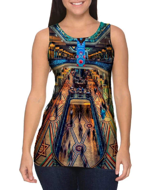 Women's Spaghetti Strap Tank Tops with Geometric PatternsQueen Victoria Building