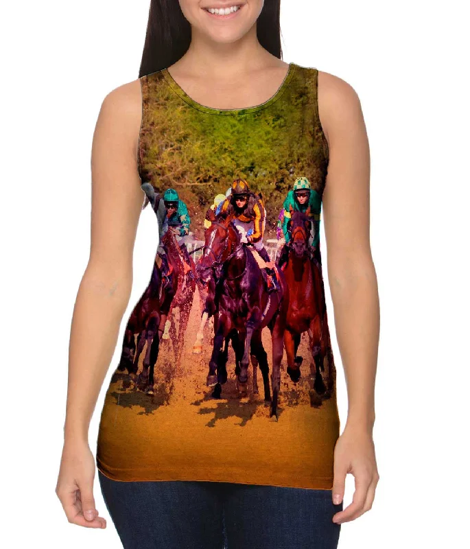 Halter Neck Women's Modal Blend Tank Tops for ComfortRace Horse Fight