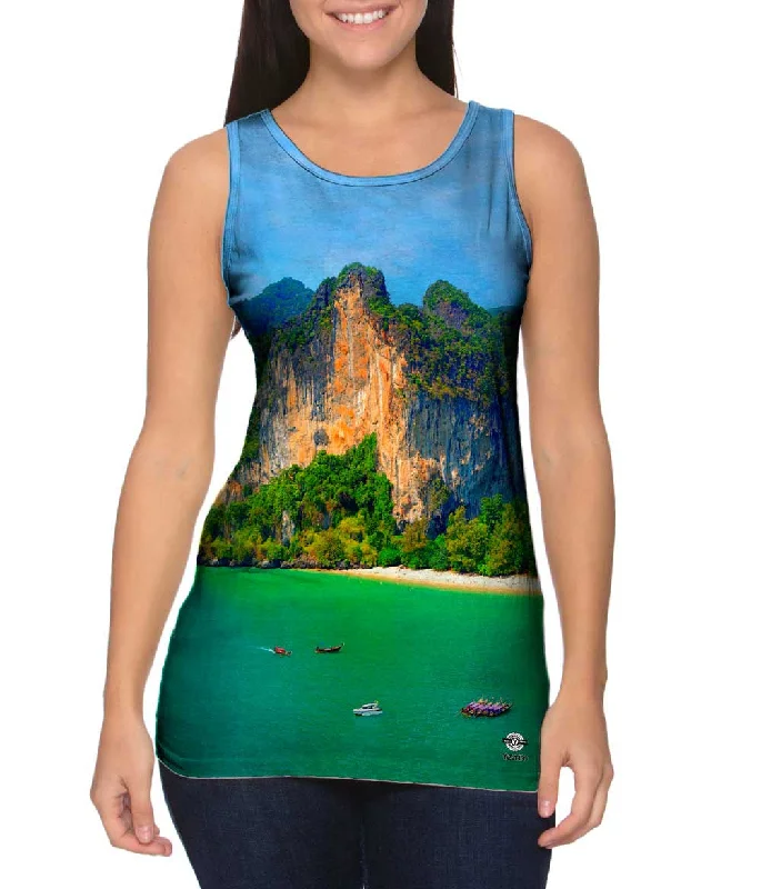 Mock Neck Women's Performance Tank Tops for CyclingRailay Beach