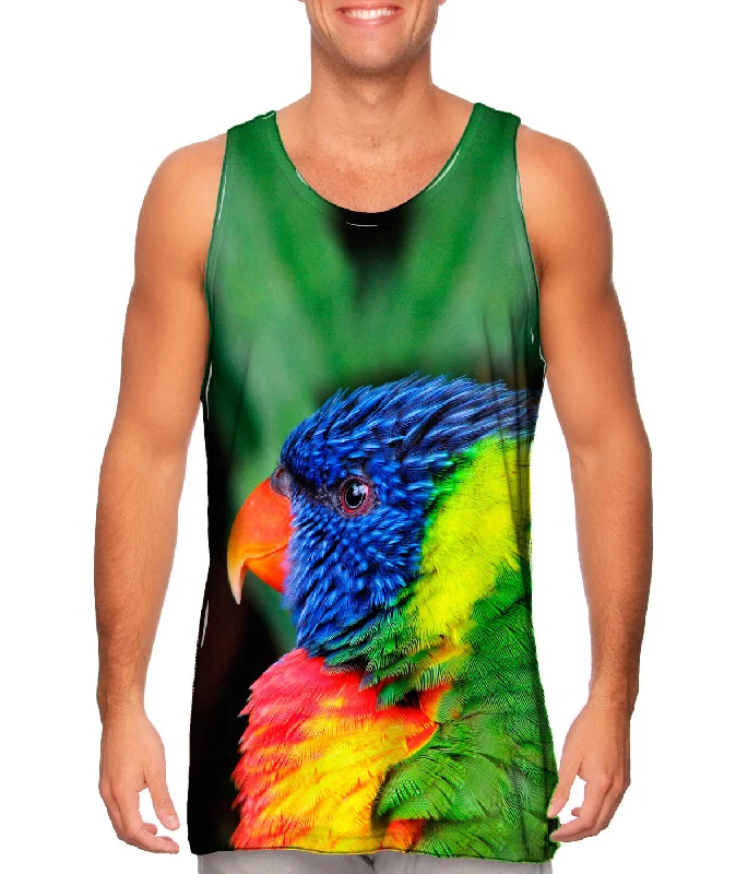 Women's Cropped Tank Tops with Vintage Band LogosRainbow Parrot