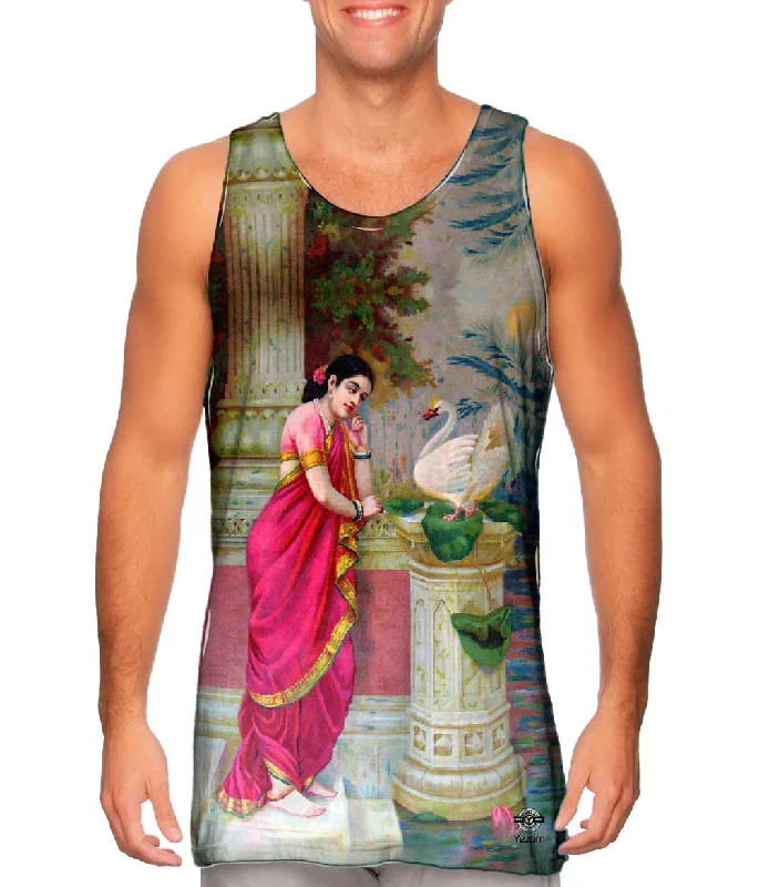 Women's Longline Tank Tops with Abstract PrintsRaja Ravi - "Hansa Damayanthi"